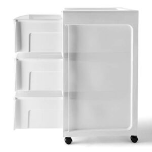 Starplast Rolling 3 Drawer Diamond Storage Cart,, Arctic White