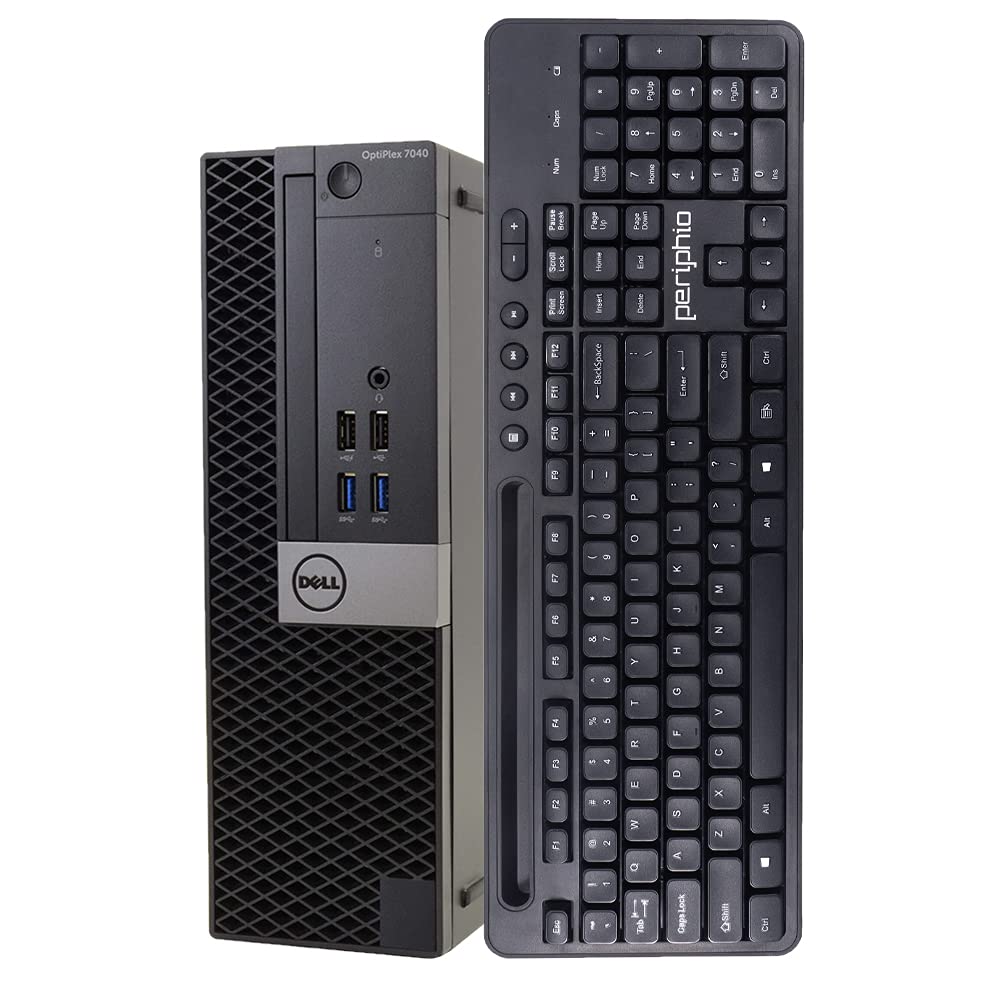 Dell Business Desktop Optiplex 7040 Computer, Intel Core i7 Quad Core, 8GB RAM, 240GB SSD, DVD, Wi-Fi, Windows 10 Pro, Wireless Keyboard, 1080p Webcam, New 23.6 Monitor (Renewed)