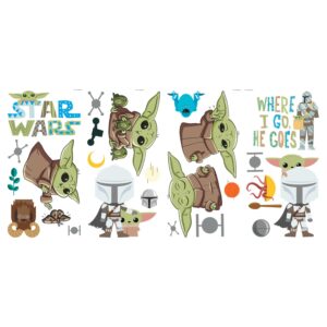 RoomMates RMK4805SCS The Child Illustrated Peel and Stick Wall Decals, Green, Brown, Blue