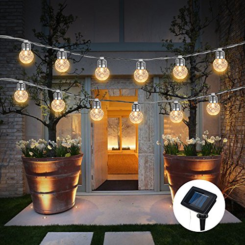 IUEECEN LED Solar String Light 12Ft Lantern Bulb Outdoor Garden Lawn Landscape Light Decoration Lighting Holiday Party Decor Dream Patio Fairy Lamp (3.8M 10Led)