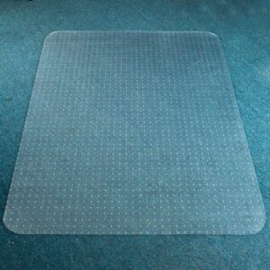 Kuyal Office Chair Mat for Carpeted Floors, Heavy Duty, Transparent Protects Floors Mats for Low and Medium Pile Carpets 36" X 48" Rectangle, Good for Desks, Office and Home, Clear (36" X 48" No Lip)