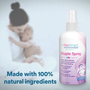 SkinSmart Nipple Relief Spray for Breastfeeding, Naturally Soothing, Lanolin-Free, Made with 100% Natural Ingredients (HOCL), 8 ounce Spray