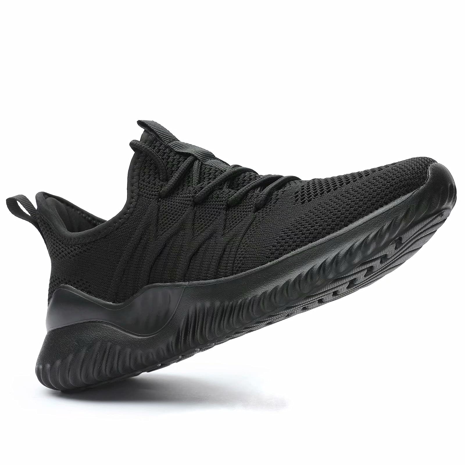 Women's Ladies Tennis Shoes Running Walking Sneakers Work Casual Comfor Lightweight Non-Slip Gym Trainers Black