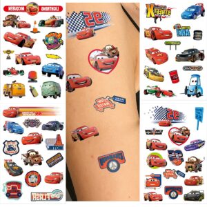 godson car temporary tattoos fake tattoos lightning race cars toys birthday party favor supplies for kids woman adult 4 piece set