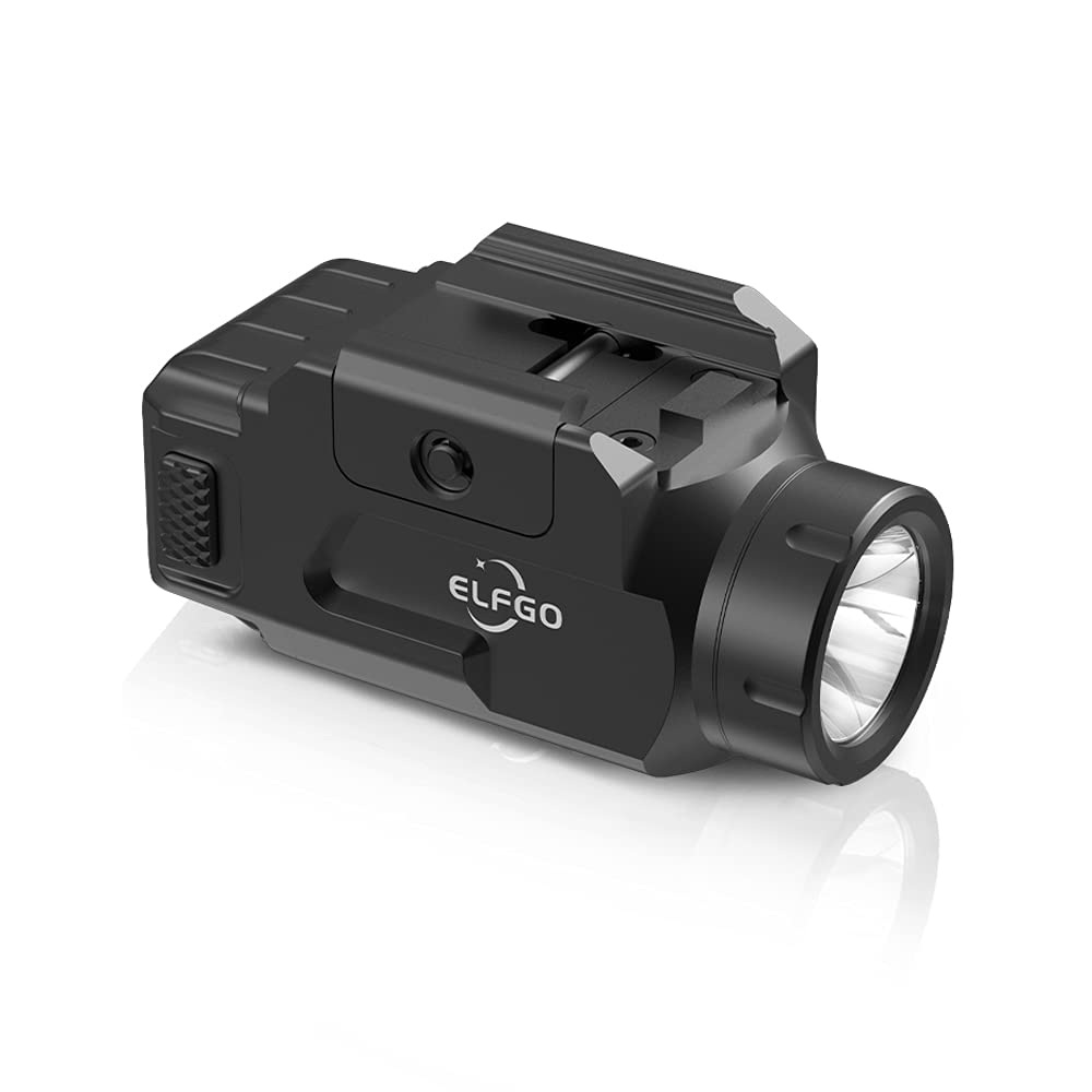 ELFGO Compact Rail Mounted Pistol Light, 600 Lumens Mini LED Strobe ...