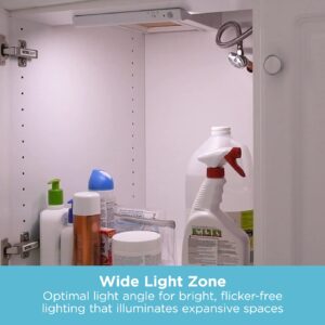 BLACK+DECKER Battery Operated Under Cabinet Lighting, Motion Sensor On/Off, Warm White LED, Stick-On Install for Kitchen & Closets - 2 Bars