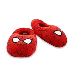 Marvel Spider-Man Mooshy Plush Adult Mens Slippers (Medium, Red)