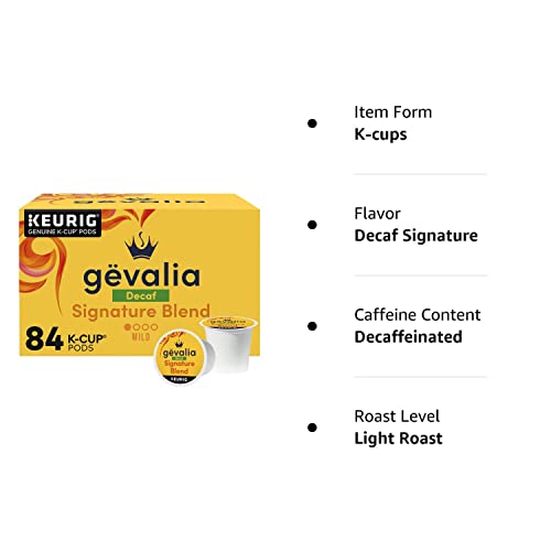 Gevalia Signature Blend Decaf Mild Light Roast K-Cup Coffee Pods (84 ct Box)