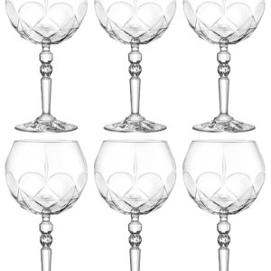 Barski Gin Tonic Glass - Wine Glass - Cocktail - Coupe - Goblet Glass - Set of 6 Crystal Glasses - Glass - Beautifully Designed Goblets - Each Glass is 19.4 oz Made in Europe