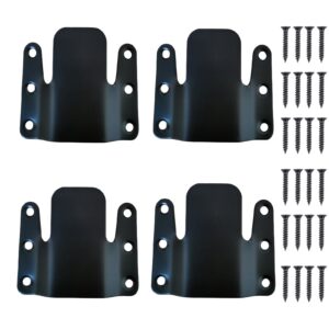 derrilla universal metal sectional couch connectors interlocking furniture clips sofa connector brackets with screws (black, 4)