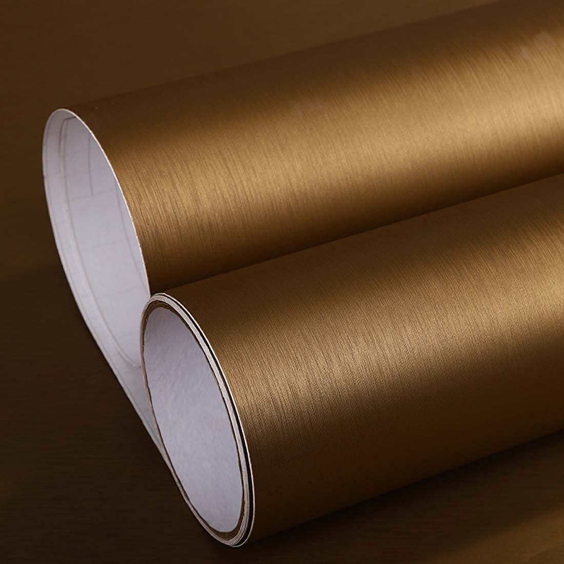 Stainless Steel Contact Paper Titanium Gold Look Self Adhesive Shelf Liner Peel and Stick Waterproof Wallpaper for Kitchen Appliance Refrigerator Washing Machine 15.8 x 117 Inches