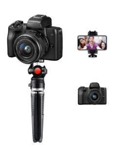 camera mini tripod, etour lightweight vlog tripod holder, adjustable [stable handheld vlogging tripod] of dslr compatible with sony a6000 canon m50 g7x mark ii/phone, table stand for vlogger creator