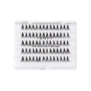 iENVY by KISS Triple Black Knot Free Individual Lash (Long) 3 Pack, 3 Times More Volume