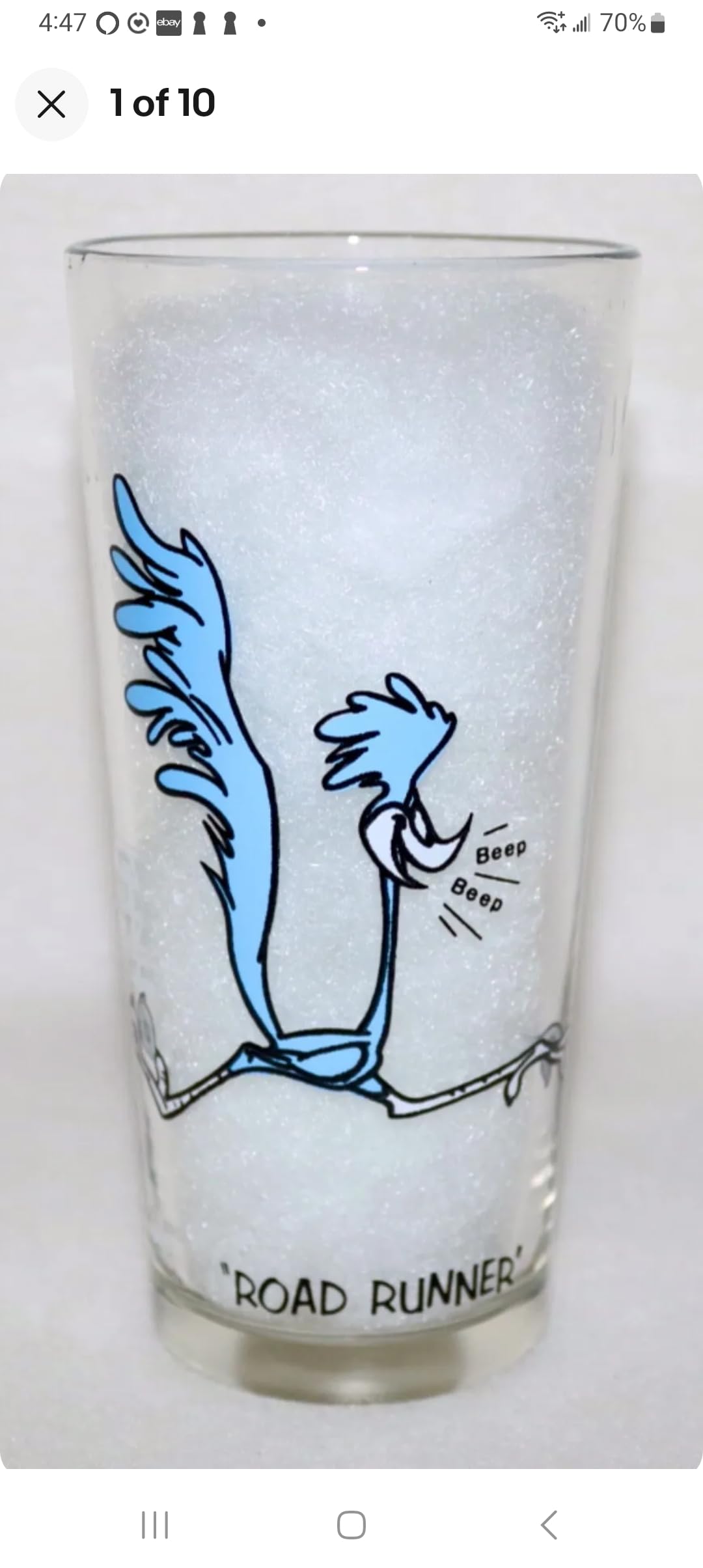 Vintage 1973 Road Runner Collectors Glass Tumbler.