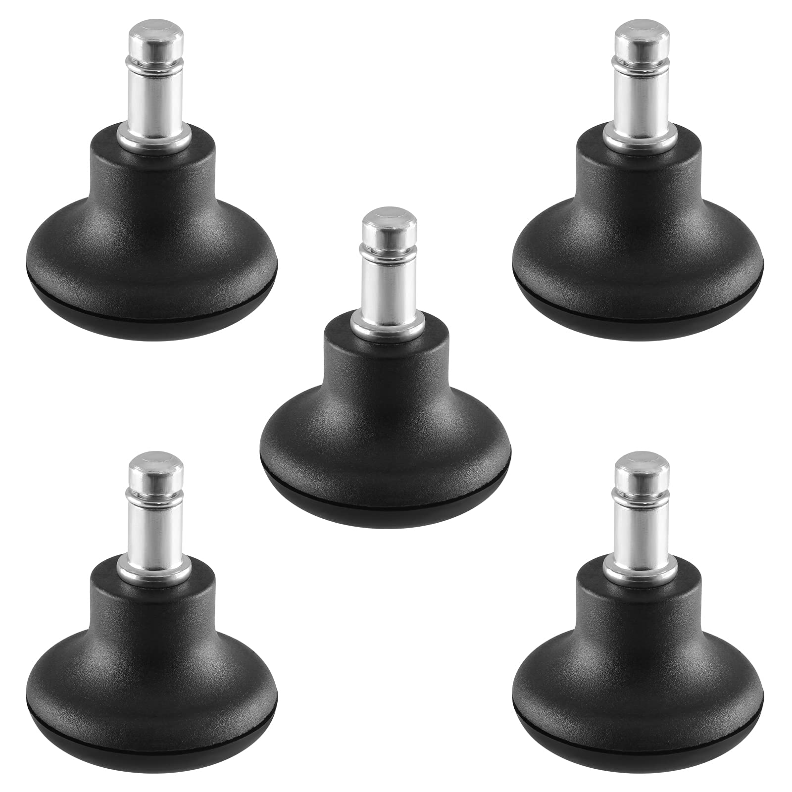 Mecion 5Pcs Stationary Castors, Bell Glides Replacement, Office Chair Low Caster Wheels