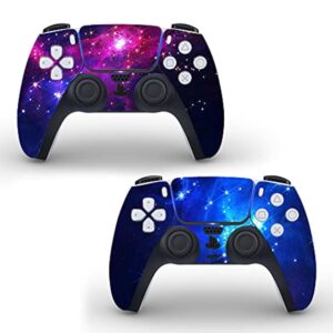 vanknight ps-5 controllers skin covers vinyl skin decals stickers for play station 5 (2 pack) purple galaxy space
