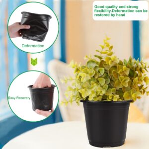 Augshy Nursery Pots, 110 Pcs Black Plastic Plant Pots 4 Inches Seed Starting Pots Containers with 110 Labels