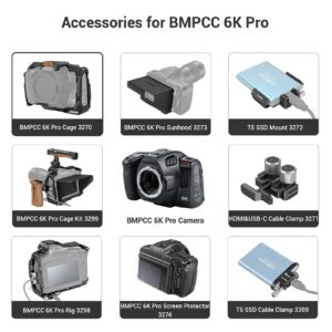 SmallRig Full Cage Compatible with BMPCC 6K Pro Only for Blackmagic Pocket Cinema Camera 6K Pro, Built-in NATO Rail & Cold Shoe Mount - 3270