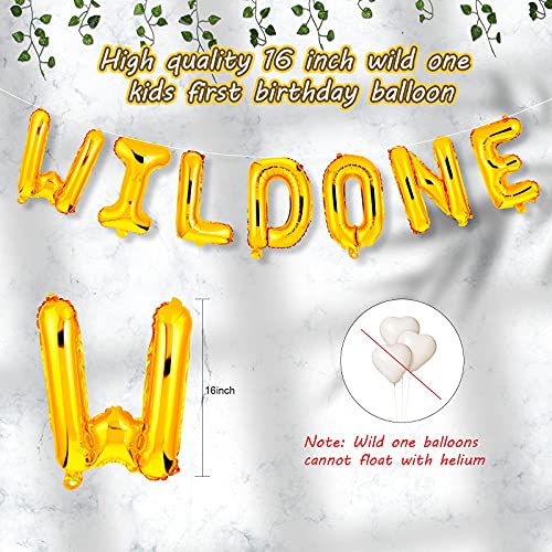 16 inch Happy Birthday Balloons, Birthday Banner, Birthday Decorations, and 12 Pieces Artificial Ivy Garland (Wild One)