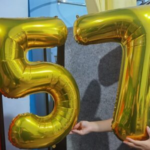 32 Inch Gold Number 4 Balloons Foil Ballon Digital Birthday Party Decoration Supplies (Gold Number 4 Balloon)