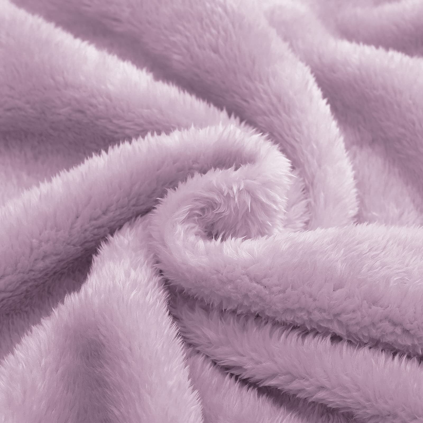 Exclusivo Mezcla Plush Fuzzy Fleece Throw Blanket Kids Size, Super Soft, Fluffy and Warm Blankets for Couch, Bed, All Season Use (40x50 inches, Light Purple)