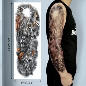 CUTELIILI Temporary Tattoo for Men and Women,12sheets (L19“xW7”) Full Sleeve Tattoos Stickers for Teens, Colorful Fake Tattoos