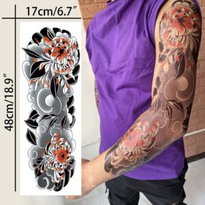 CUTELIILI Temporary Tattoo for Men and Women,12sheets (L19“xW7”) Full Sleeve Tattoos Stickers for Teens, Colorful Fake Tattoos