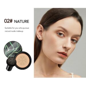 ASCOKA Mushroom Head Air Cushion CC Cream Foundation, Moisturizing BB Cream Nude Long Lasting Matte Concealer Air Heads CC Cream Face Makeup Foundation (Natural)