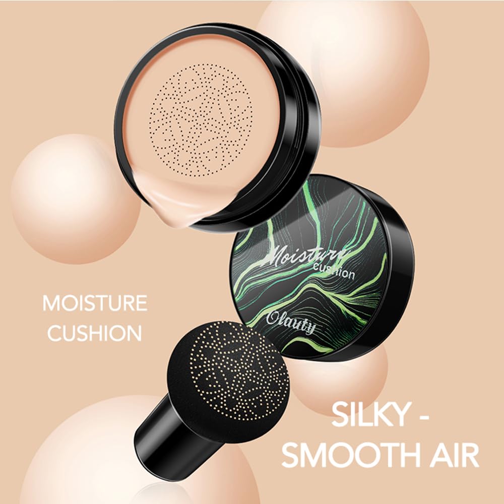 ASCOKA Mushroom Head Air Cushion CC Cream Foundation, Moisturizing BB Cream Nude Long Lasting Matte Concealer Air Heads CC Cream Face Makeup Foundation (Natural)