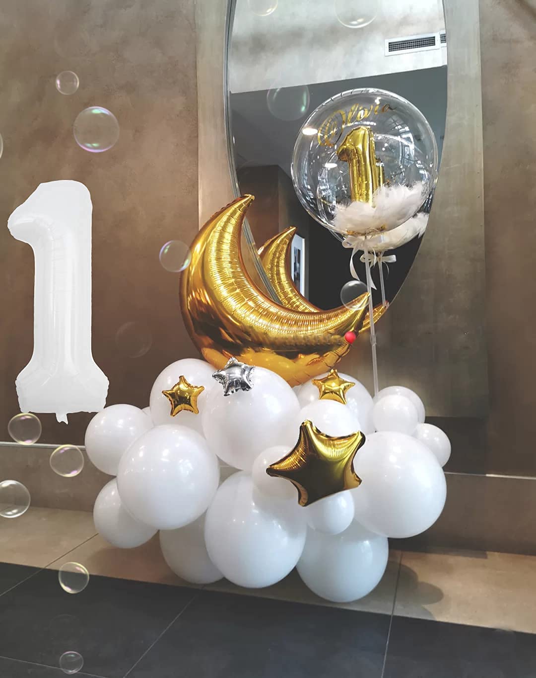 New 40 Inch Giant White Numbers 1 Balloons Huge Birthday Party Supplies Foil Helium Digital Balloon 0 to 9