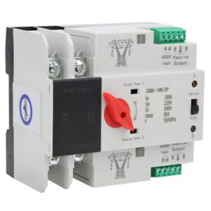 Dual Power Automatic Transfer Switch, 100 amp Manual Transfer Switch 2P Automatic Transfer Switch Back up Generator Transfer Switch Home Transfer Switch 220V 100A