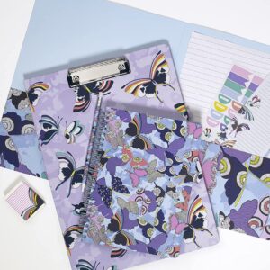 Vera Bradley Planner Accessories Pack, Fits Inside All VB Spiral Planners, Snap-In Pocket Folder with List Pad, Sticker Sheet, Gel Pen, and Magnetic Page Keeper, Butterfly By