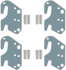 first choice brands universal bed hook conversion plates for wooden bed frame, headboard and footboard - with mounting pins - set of 4