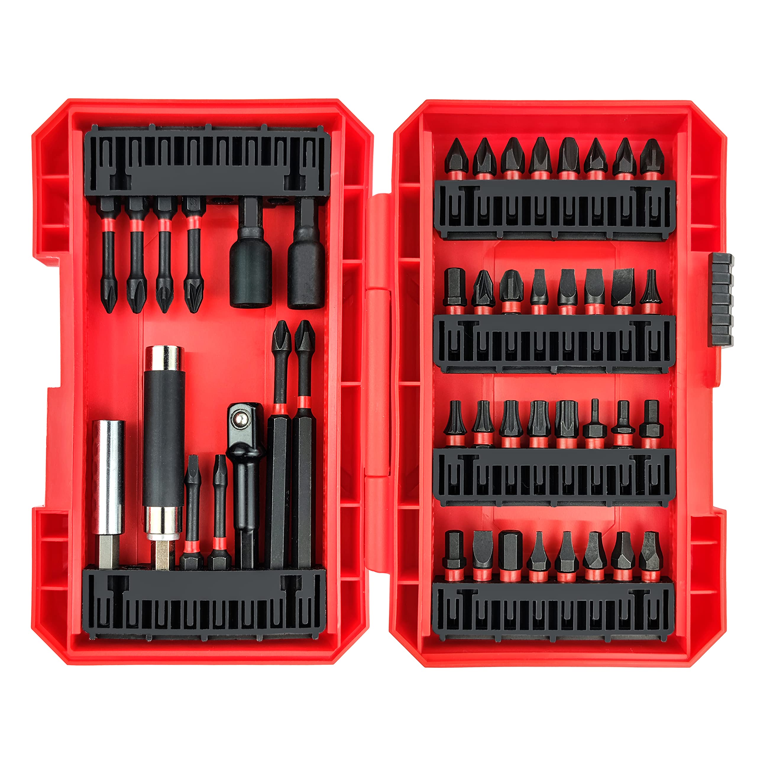 YIYITOOLS Screwdriver Bit Set 45 Piece, Impact Driver Bit Set for Drills and Drivers, Assorted Steel Drill Bits in Storage Case for Wood Metal Cement Drilling and Screwdriving,YY2020051