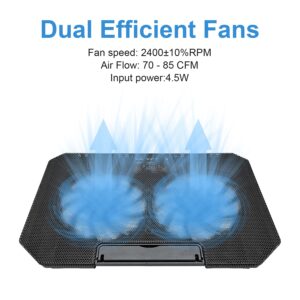 Laptop Cooling pad Laptop Cooler Stand Laptop Fan Cooling pad for 11-15.6 Inch Gaming Notebooks, 2 Turbine Fans,4 Angle Adjustable Laptop Cooling Stand (Black)