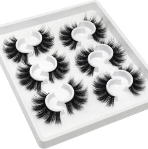 losha lashes 6 pairs fluffy false eyelashes for women 20mm long dramatic faux mink strip 5d lashes pack for gorgeous makeup