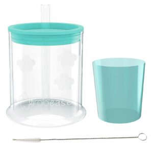 grabease straw cup for baby feeding sippy cups toddler sippy cups, bpa-free & phthalate-free for baby & toddler, 4-oz, teal