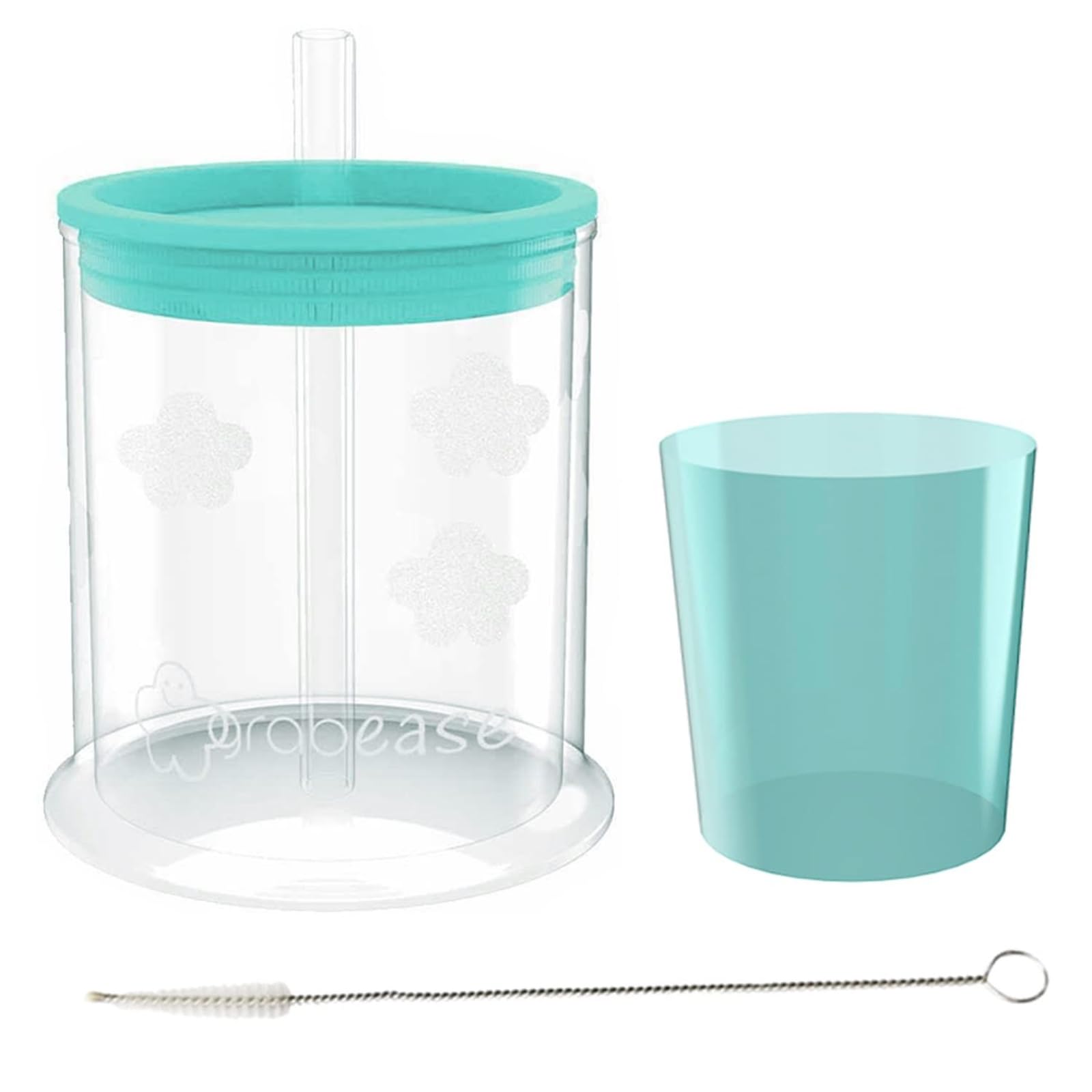 grabease Straw Cup for Baby Feeding Sippy Cups Toddler Sippy Cups, BPA-Free & Phthalate-Free for Baby & Toddler, 4-oz, Teal