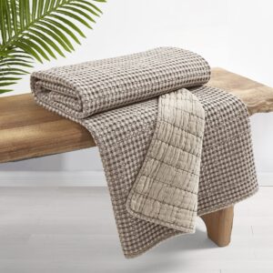 Levtex Home - Mills Waffle - Throw - Taupe Cotton Waffle - Throw Size 50 x 60in.