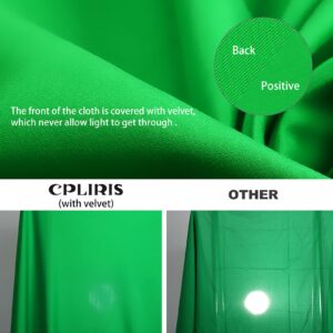 CPLIRIS 10x20ft Green Screen Backdrop for Photography, Chromakey Large Green Screen Pure Polyester Collapsible Green Fabric for Photoshoot, Game Live Steaming，Video Conference