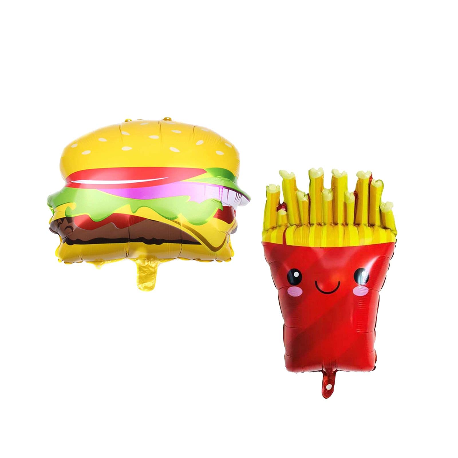 15Pcs French Fries Balloons Hamburg Balloons Food Birthday Foil Balloons for Birthday Fast Food Snacks Themed Party Decorations Supplies