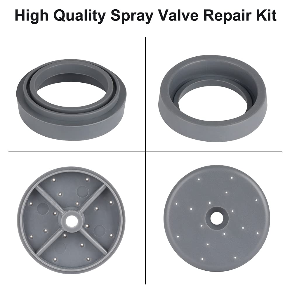 KOLLNIUN Spray Valve Repair Kit 1.42 GPM Pre-Rinse Spray Face and Bumper for All Commercial Faucet Sink Dish Sprayer Valve, Bumper and Screw Repair Kit, Gray