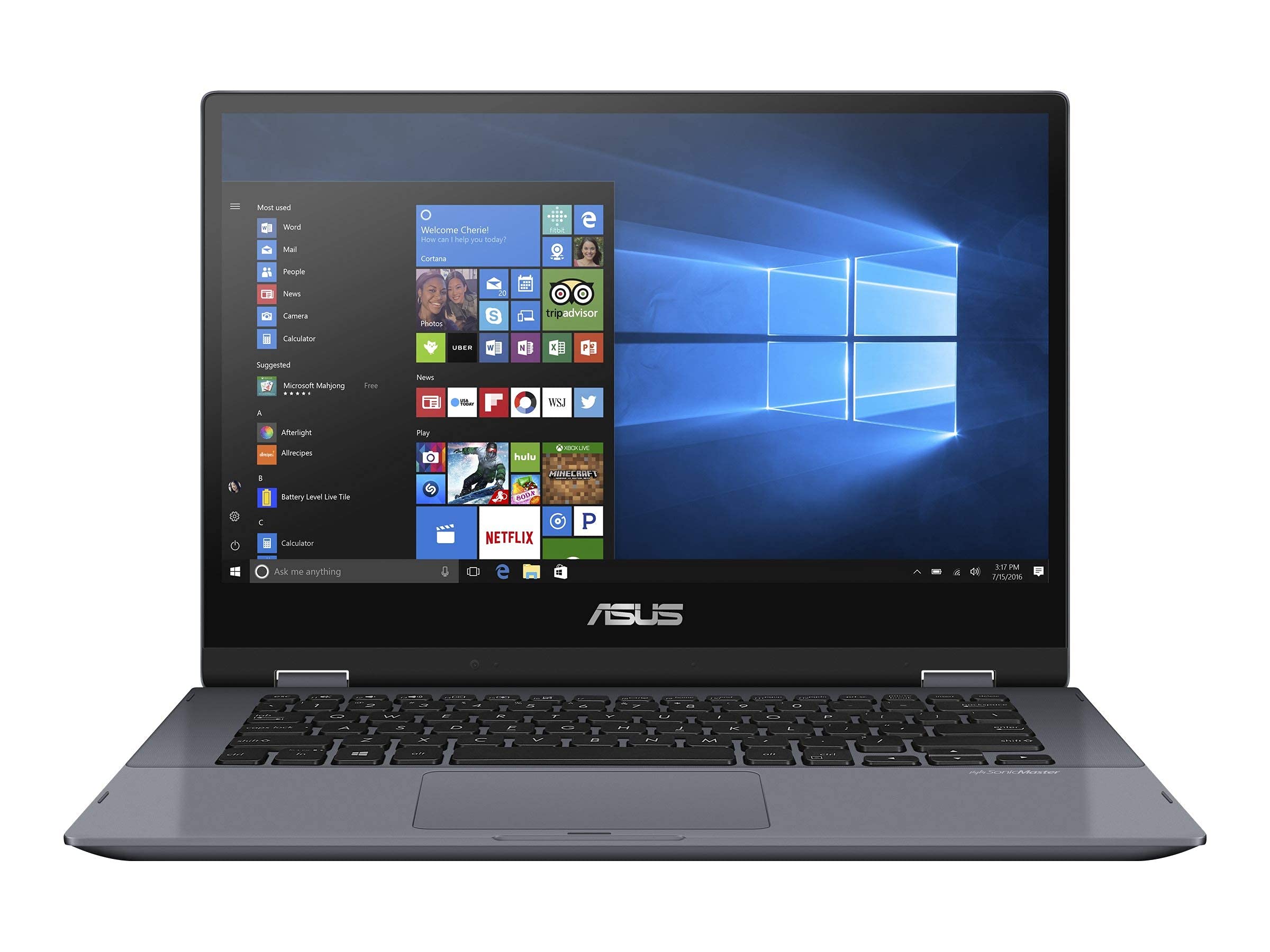 ASUS VivoBook Flip 14 2 in 1 14-inch FHD Touchscreen Laptop - 8th Gen Intel core i3-8145U - 4GB RAM - 128GB SSD - Fingerprint - Backlit - USB-C - Win10 (Renewed)