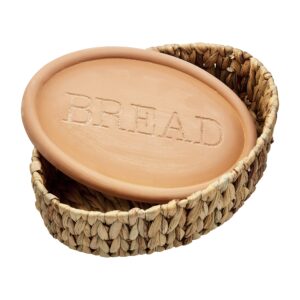 mud pie terracotta bread warming set, brown, 8 1/2" x 12 1/2"