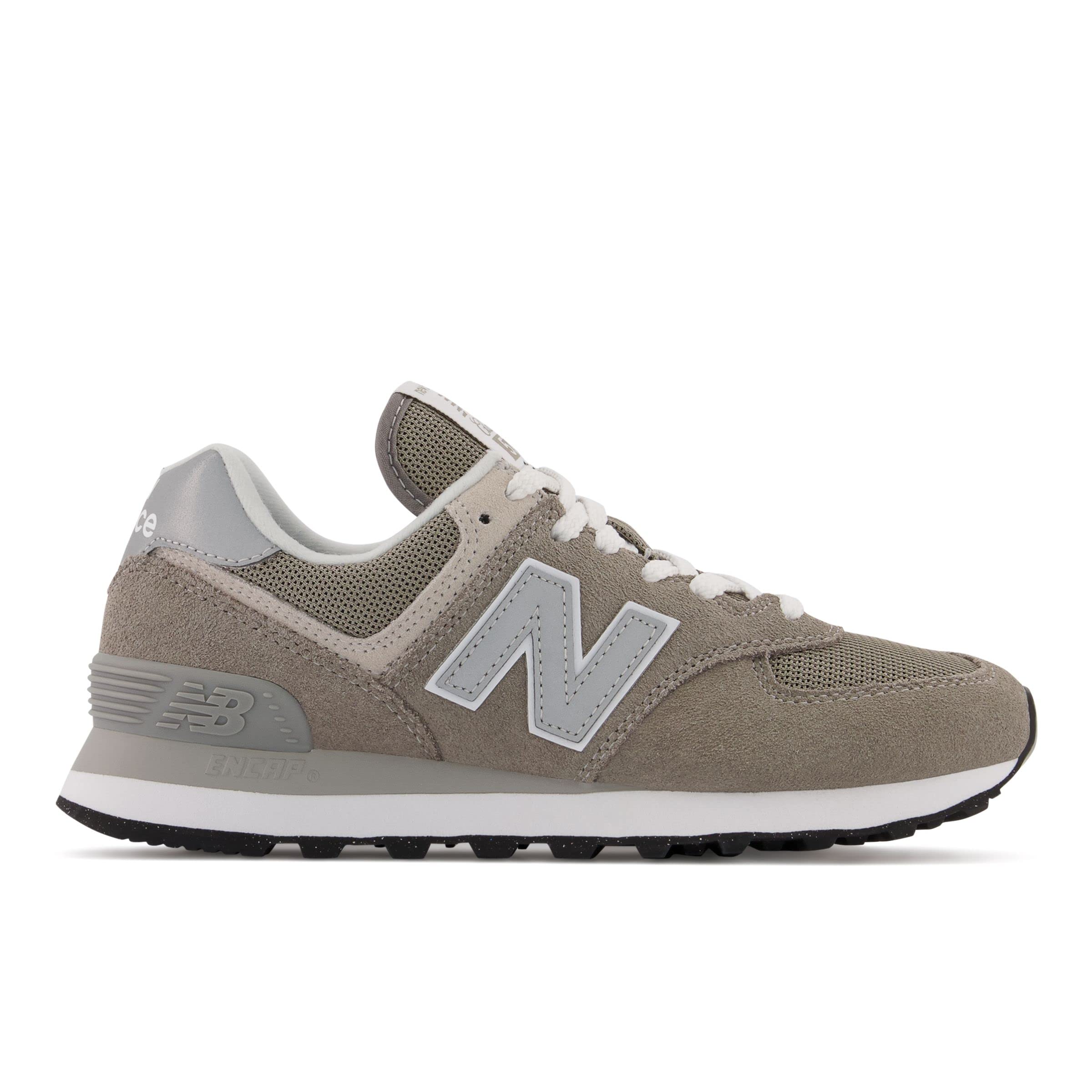 New Balance womens 574 V3 Sneaker, Grey/White, 11.5 Wide US