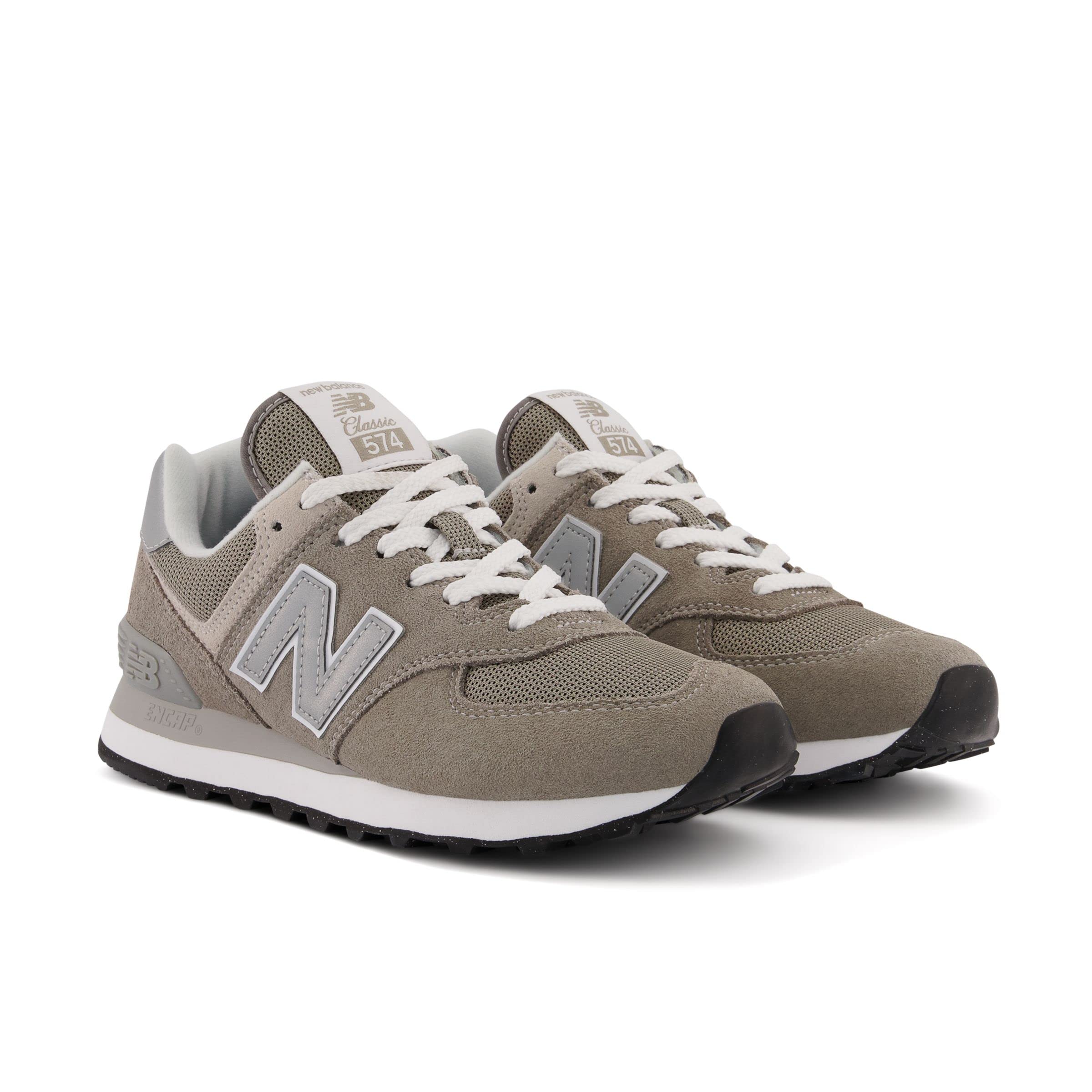 New Balance womens 574 V3 Sneaker, Grey/White, 11.5 Wide US