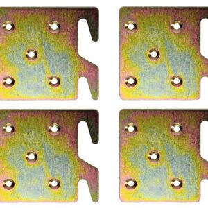 First Choice Products Heavy 5 Hole Wood Frame Bed Hook Plates – Pack of 4 Brackets, Gold