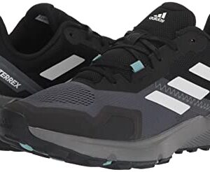 adidas Women's Terrex Soulstride Trail Running Shoes, Black/Crystal White/Mint Ton, 8