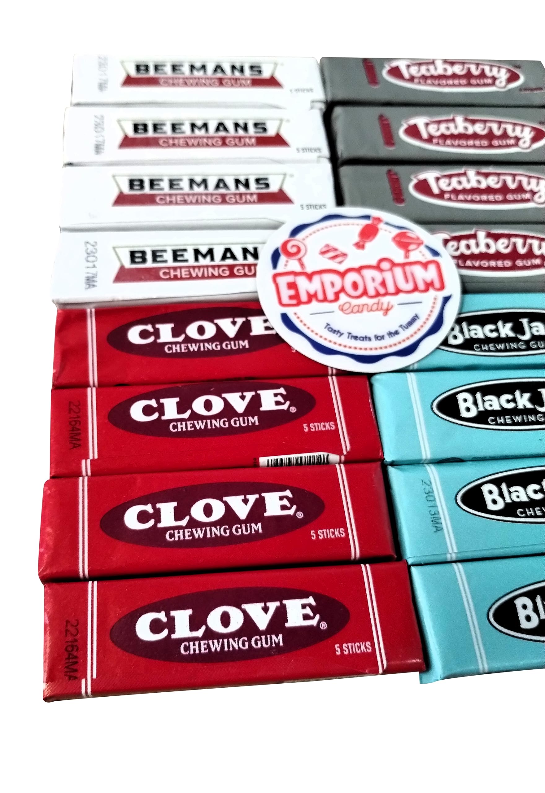 Beemans Black Jack Clove Teaberry Chewing Gum 4 Packs of Each Old Time Assortment Gum