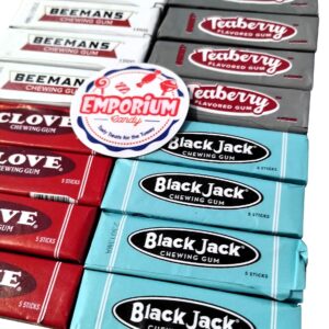 Beemans Black Jack Clove Teaberry Chewing Gum 4 Packs of Each Old Time Assortment Gum